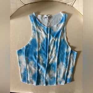 Kids Blue Tie-Dye Sleeveless Top